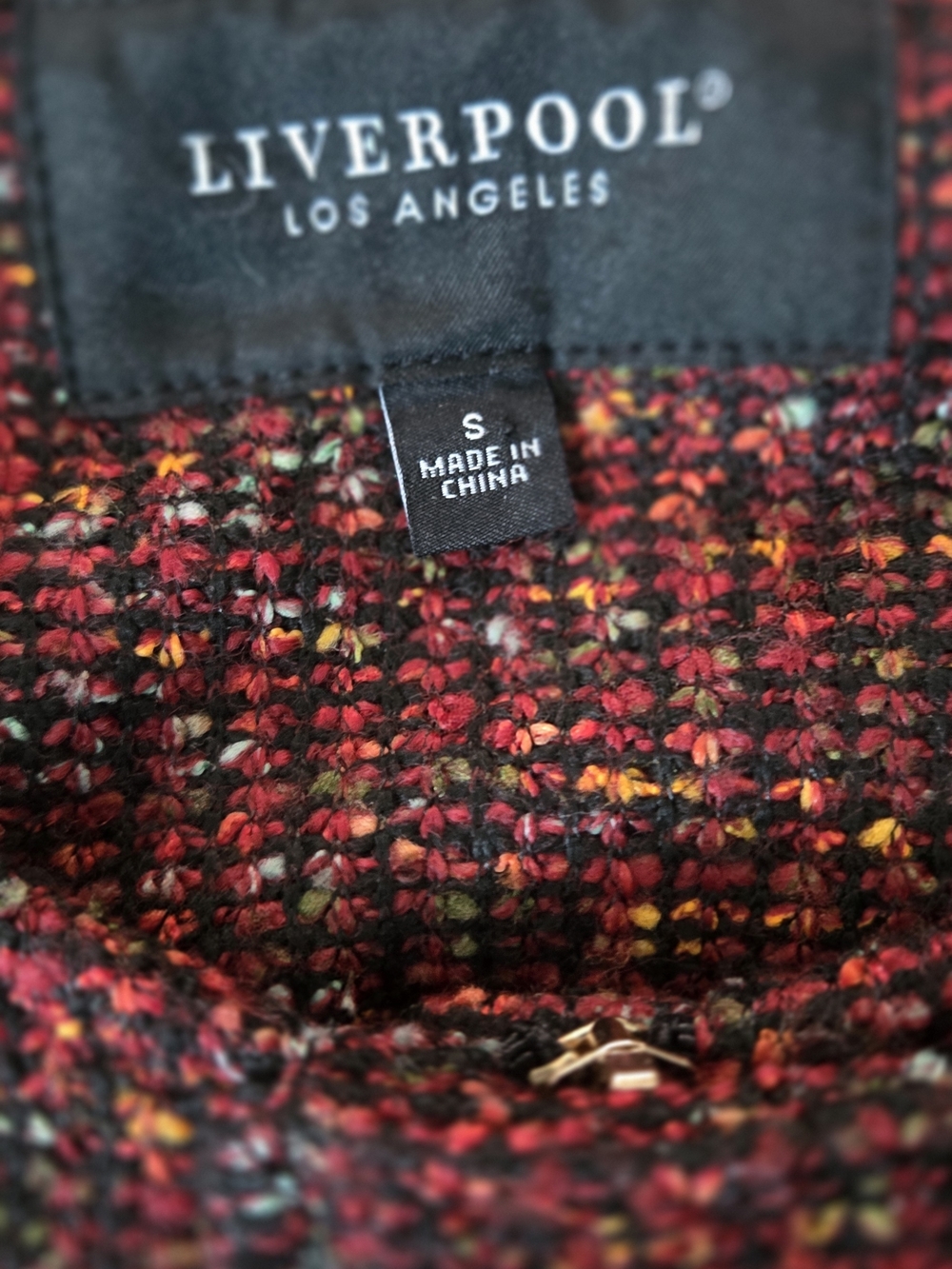 Liverpool Los Angeles Tweed Jacket Size S Multicolor Hidden Zipper - Picture 2 of 7